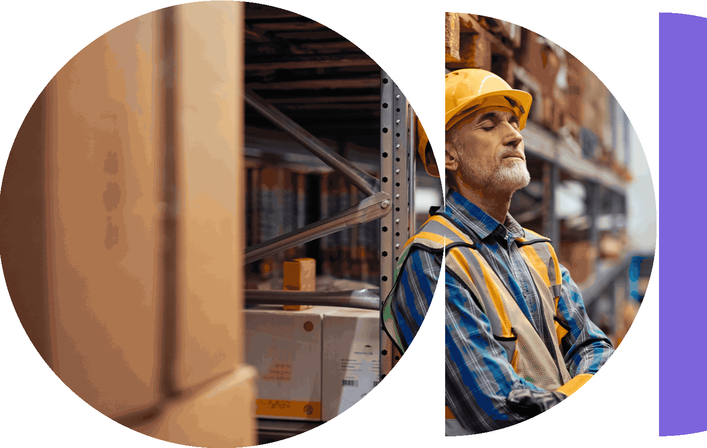 man in protective gear in a warehouse